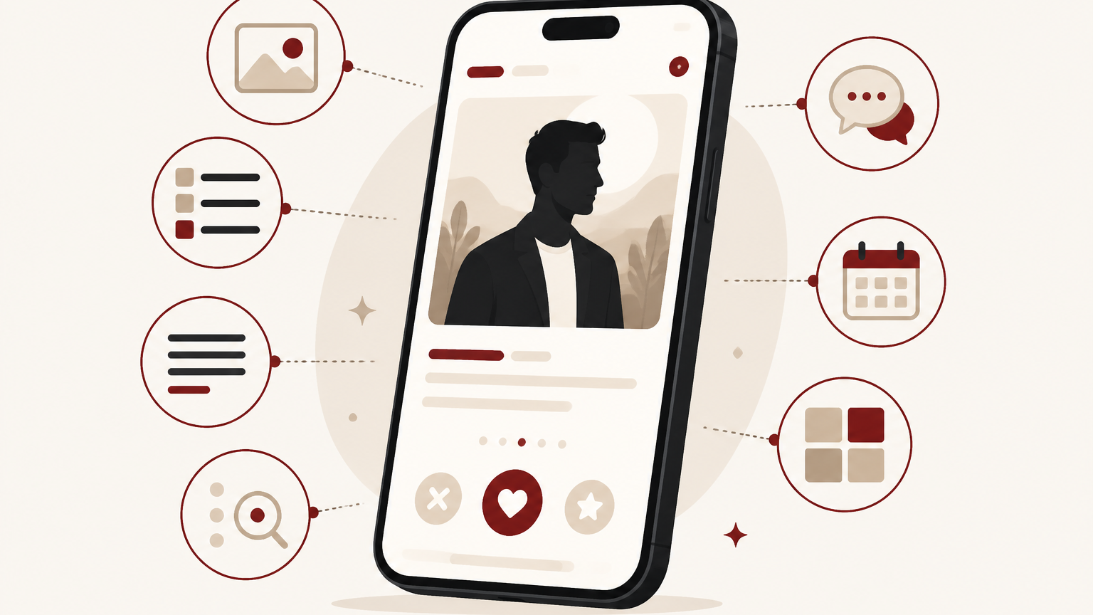Illustration d’un profil de rencontre en ligne à optimiser